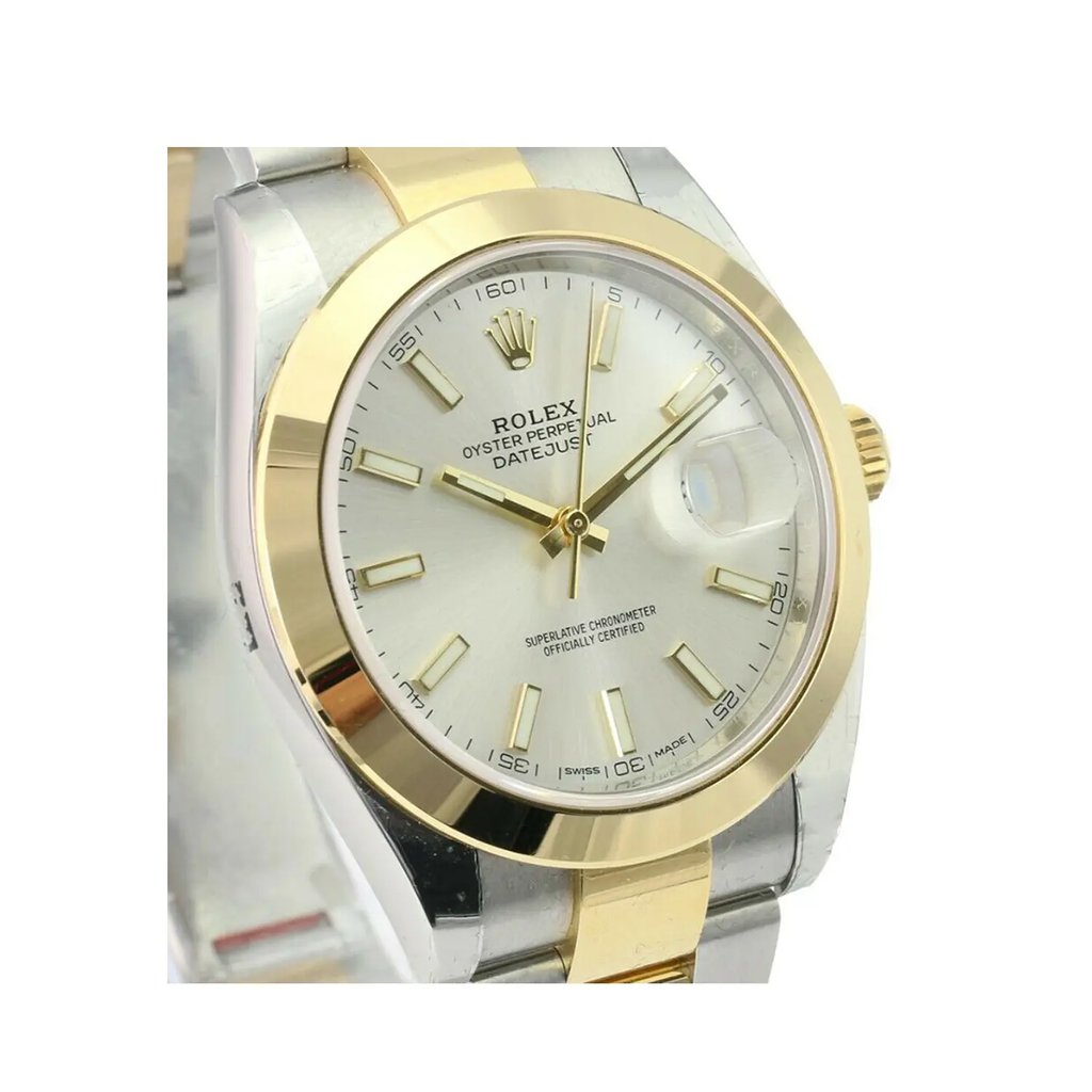 Up Close Front Facing Picture Of Rolex 126303 Stainless Steel Watch Pre Owned Condition