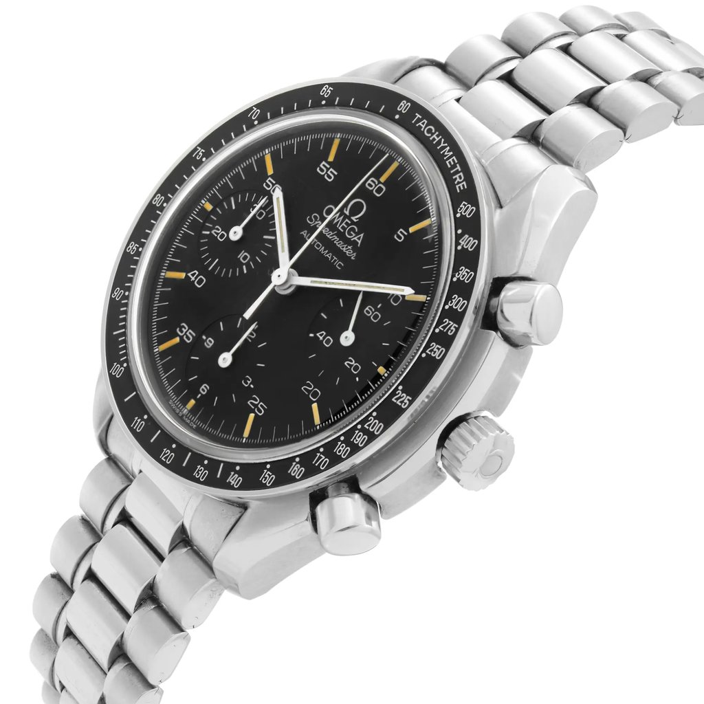 View Of Crown Facing Side Of OMEGA 3510.50.00 Stainless Steel Watch Pre Owned Condition