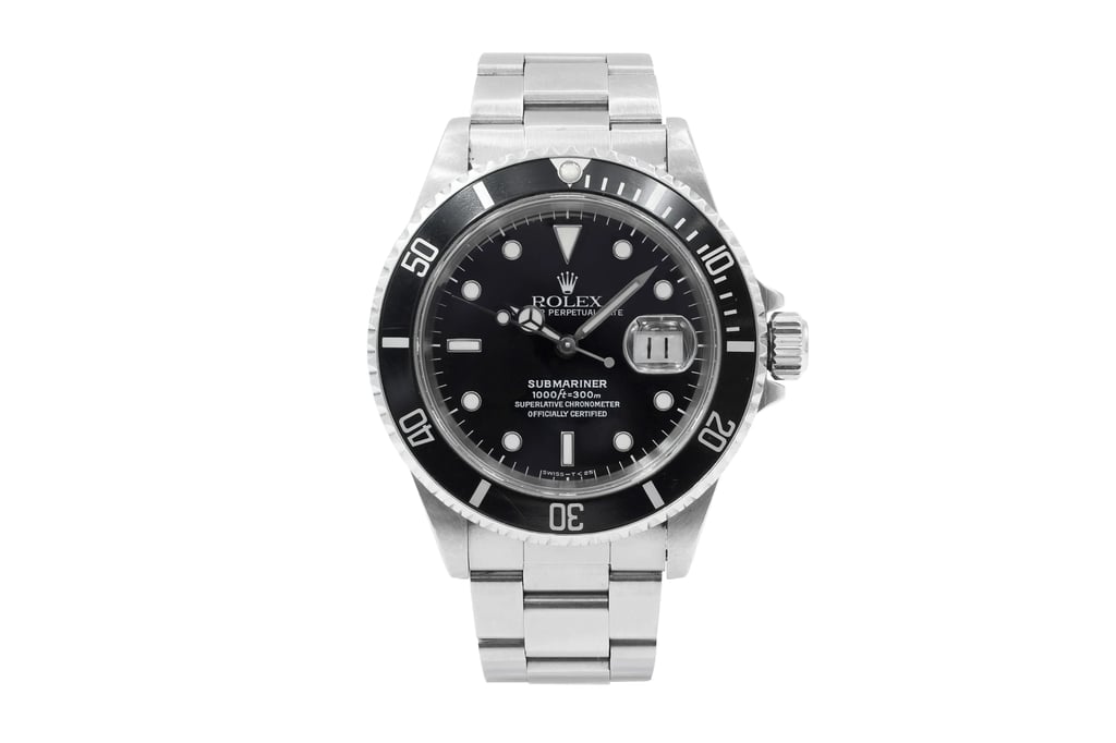 Front Full View Of Rolex 16610 Stainless Steel Watch Pre Owned Condition {Product Condition}