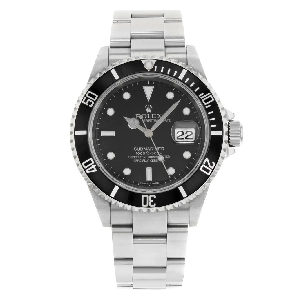 Front Full View Of Rolex 16610 Stainless Steel Watch Pre Owned Condition {Product Condition}