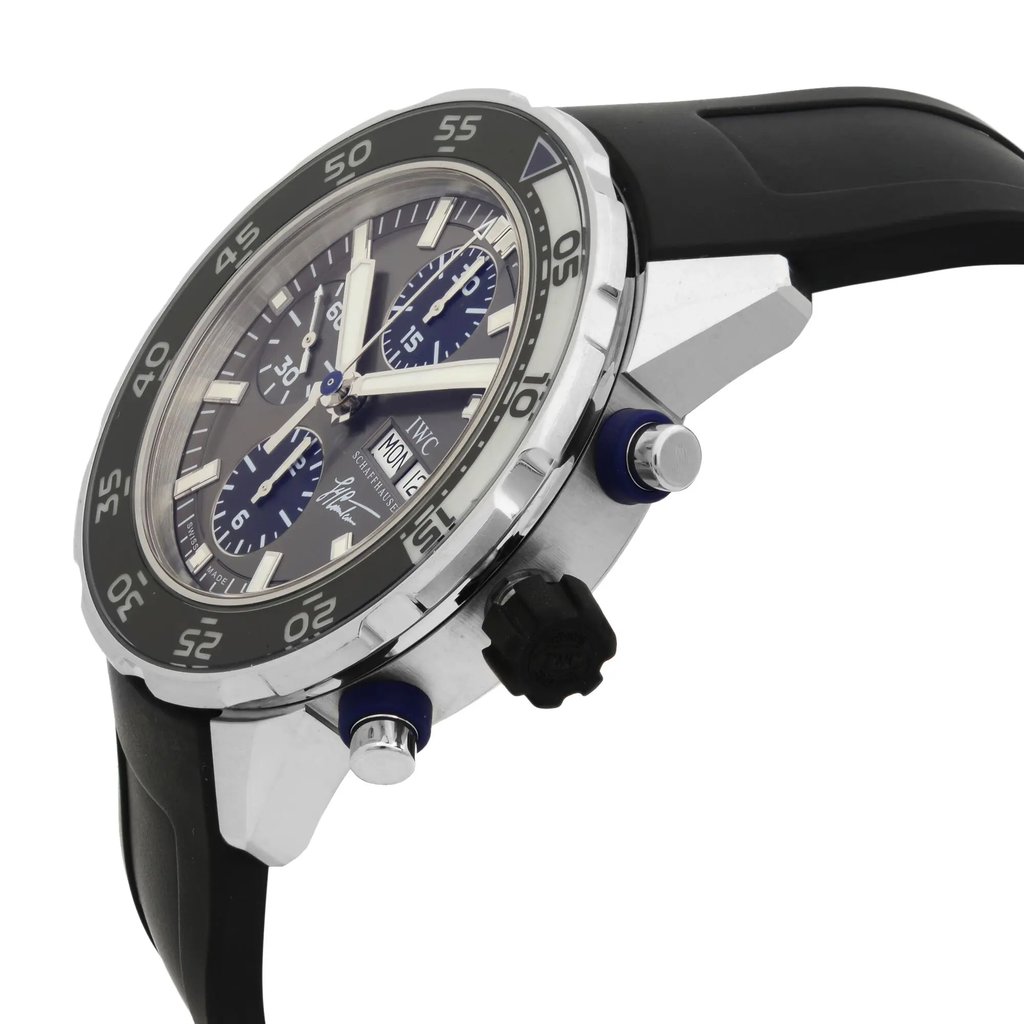 View Of Crown Facing Side Of IWC IW376706 Stainless Steel Watch Pre Owned Condition