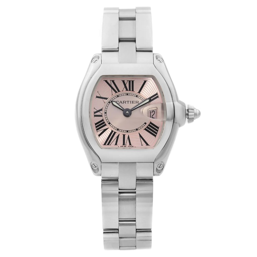 Front Full View Of Cartier W62017V3 Stainless Steel Watch Pre Owned Condition {Product Condition}