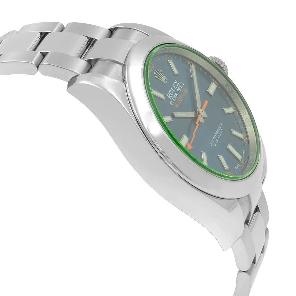 View Of Opposite Crown Facing Side Of Rolex 116400GV Stainless Steel Watch Pre Owned Condition