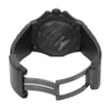An image of a wristwatch viewed from the back, showcasing an open clasp. The watch is positioned upright with the back plate visible, displaying engraved details. The angle captures the full length of the band, highlighting the open clasp mechanism. The watch is a display model in pristine condition, photographed at a close distance to emphasize its features.