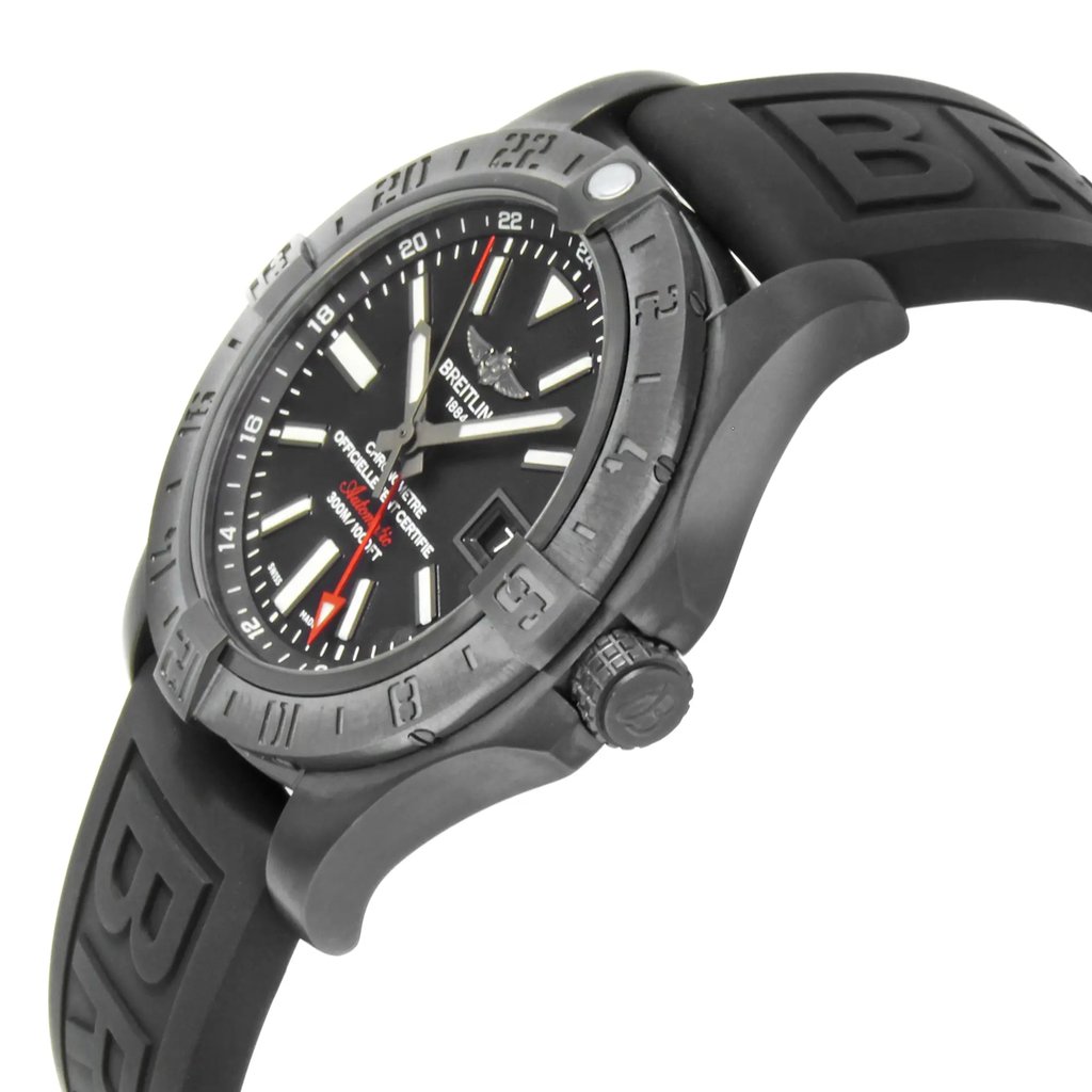 View Of Crown Facing Side Of Breitling M3239010/BF04-153S Stainless Steel Watch Pre Owned Condition