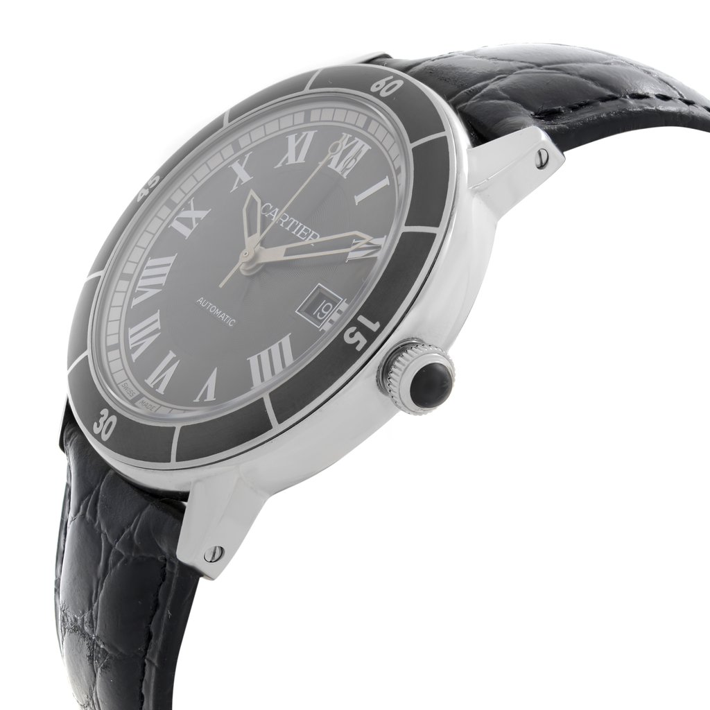 View Of Crown Facing Side Of Cartier WSRN0003 Stainless Steel Watch Pre Owned Condition