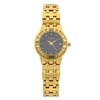 An image of a Wristwatch by Wittnauer. This Pre Owned item is designed for Women, featuring a Casual style. It has a Quartz movement and an Analog display with a Black dial color. The indices include Dots. The band is made of Gold Plated,Stainless Steel and the case is made of Gold Plated,Stainless Steel. The watch has a Round shape with a case size of 25 mm and a case thickness of 6 mm.