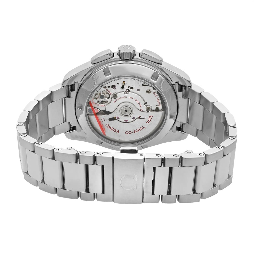 Back View Of {Caseback} Back Case And Closed Stainless Steel Band Of OMEGA 231.10.43.52.06.001 Watch Unworn Condition