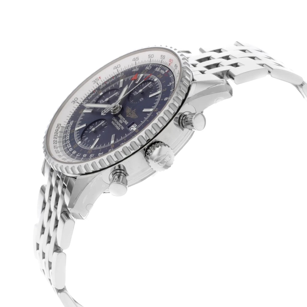 View Of Crown Facing Side Of Breitling A2432212/C651-443A Stainless Steel Watch Display Model Condition