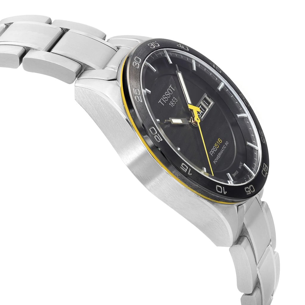 View Of Opposite Crown Facing Side Of Tissot T100.430.11.051.00 Stainless Steel Watch New With Defects Condition