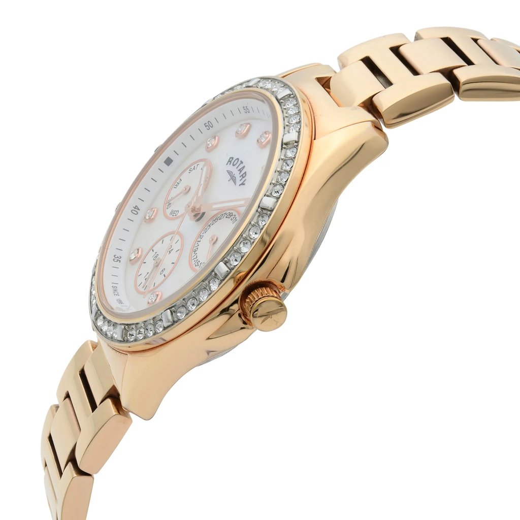 View Of Crown Facing Side Of Rotary LB00069/41 Stainless Steel Watch Pre Owned Condition