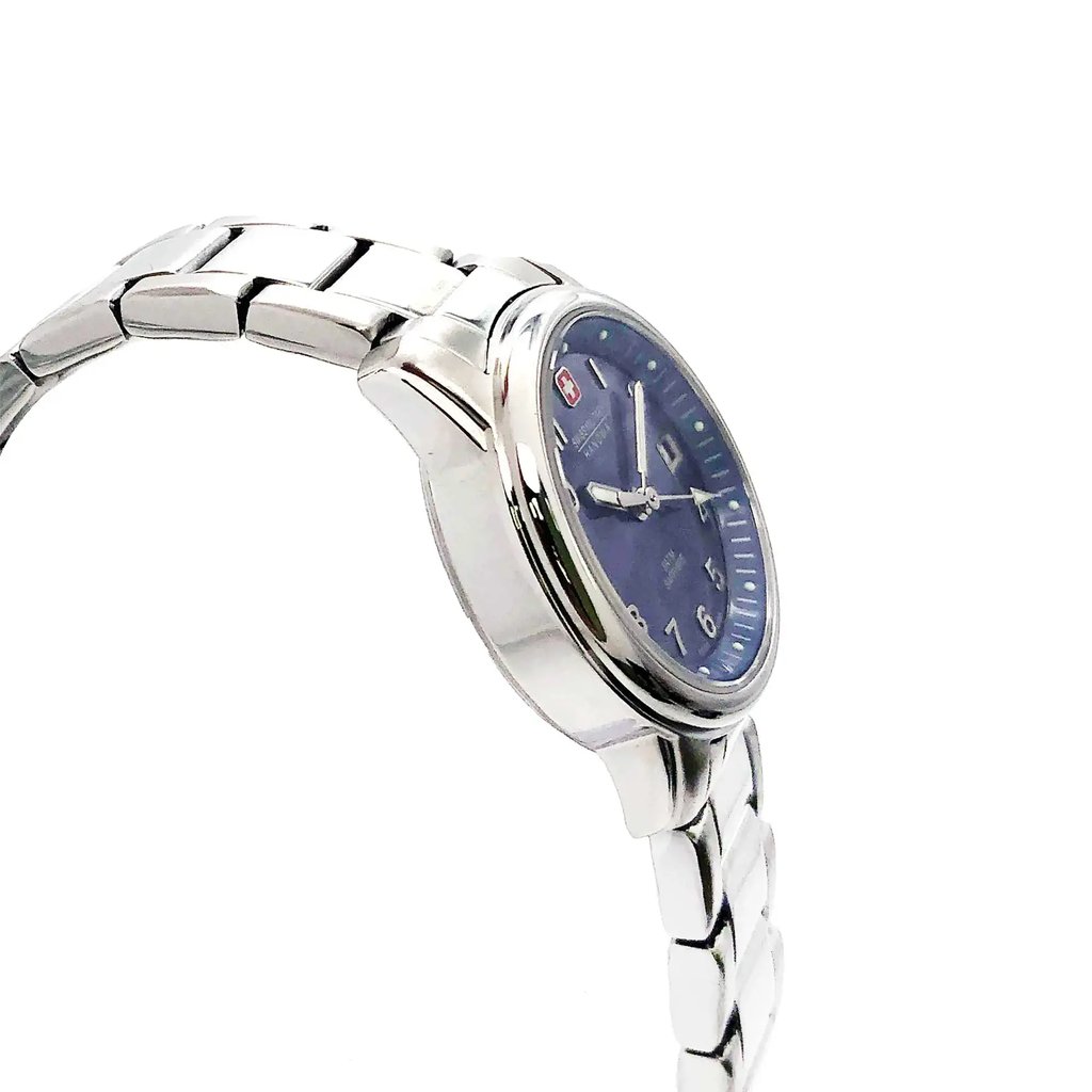 View Of Opposite Crown Facing Side Of Swiss Military Hanowa 06-7231.04.003 Stainless Steel Watch Display Model Condition