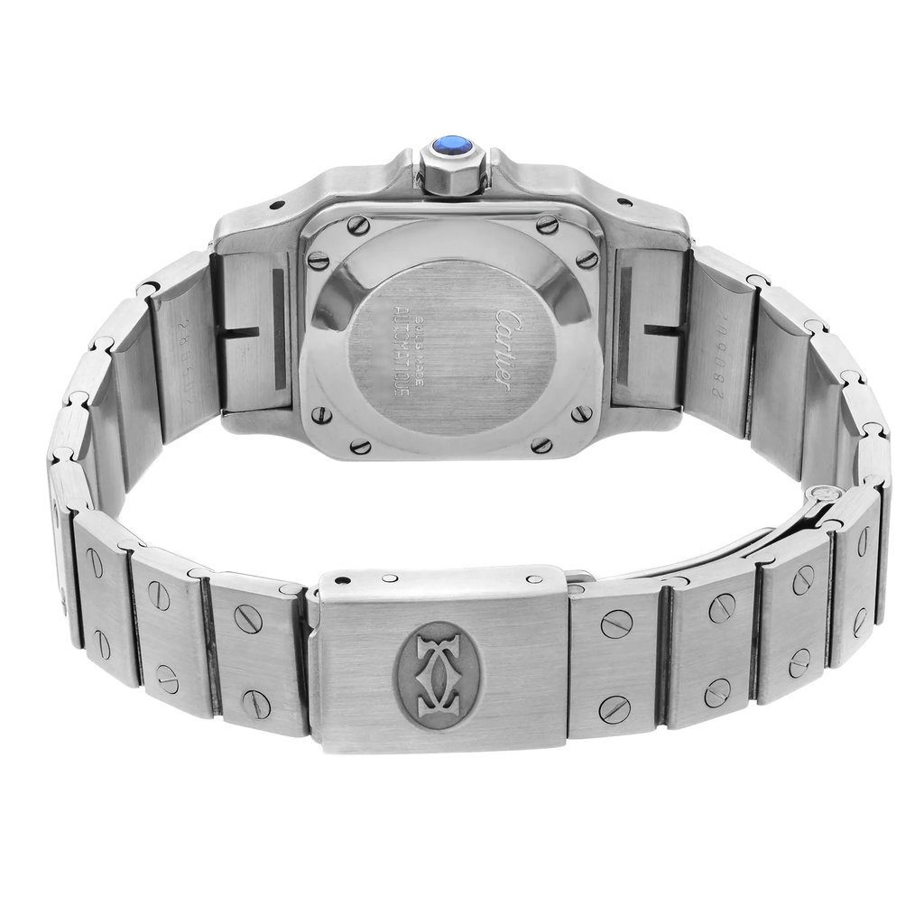 Back View Of {Caseback} Back Case And Closed Stainless Steel Band Of Cartier 901 Watch Pre Owned Condition