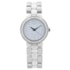 An image of a Wristwatch by Movado. This Pre Owned item is designed for Women, featuring a Dress/Formal style. It has a Quartz movement and an Analog display with a Blue dial color. The indices include 12-Hour Dial,Non-Numeric Hour Marks. The band is made of Ceramic,Stainless Steel and the case is made of Stainless Steel. The watch has a Round shape with a case size of 28 mm and a case thickness of 8.5 mm.