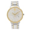 An image of a Wristwatch by Movado. This New With Defects item is designed for Men, featuring a Casual,Dress/Formal style. It has a Quartz movement and an Analog display with a Silver dial color. The indices include 12-Hour Dial,Multi Dial,Non-Numeric Hour Marks. The band is made of Stainless Steel and the case is made of Stainless Steel. The watch has a Round shape with a case size of 42 mm and a case thickness of 10 mm.