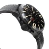 An image of a Wristwatch by U-Boat. This Pre Owned item is designed for Men, featuring a Casual style. It has a Quartz movement and an Analog display with a Black dial color. The indices include 12-Hour Dial,Arabic Numerals,Stick Indexes. The band is made of Leather and the case is made of Stainless Steel. The watch has a Round shape with a case size of 45 mm and a case thickness of 17 mm.