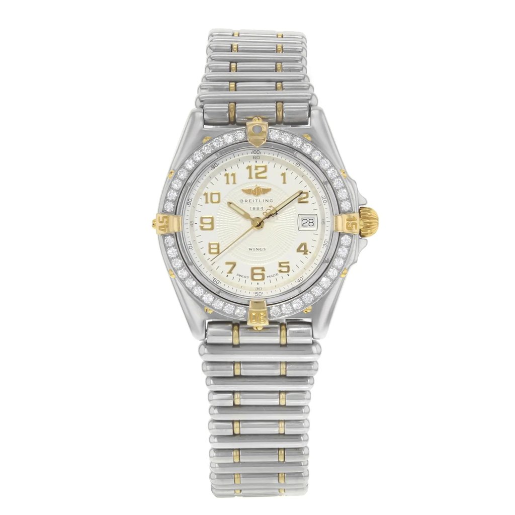 Front Full View Of Breitling B67350 Stainless Steel Watch Pre Owned Condition {Product Condition}