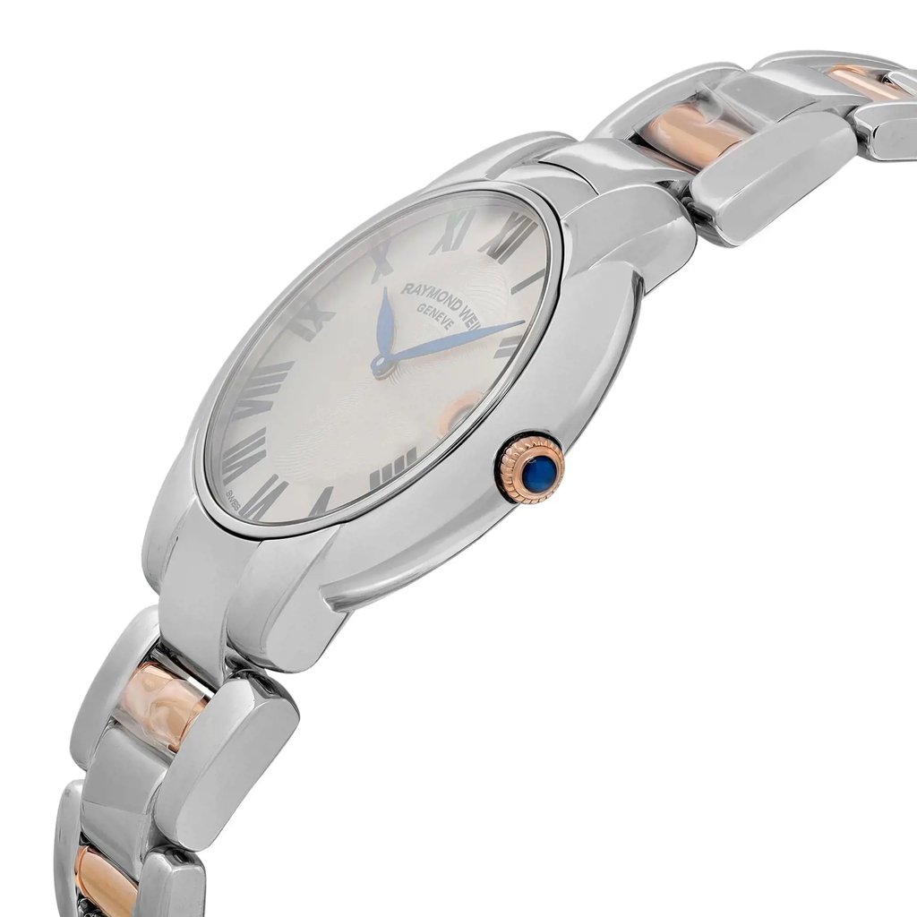 View Of Crown Facing Side Of RAYMOND WEIL 5235-S5-01659 Stainless Steel Watch Pre Owned Condition