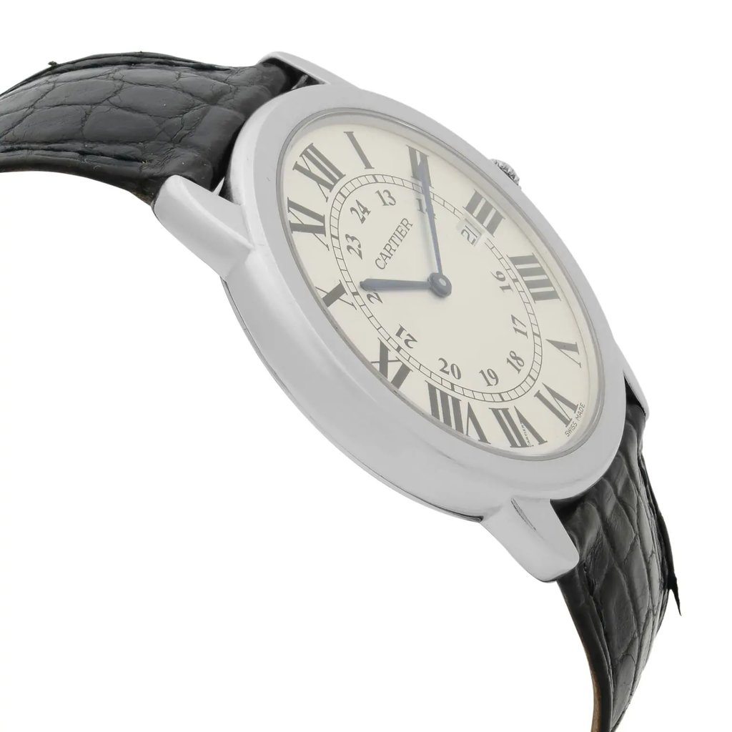 View Of Opposite Crown Facing Side Of Cartier W6700255 Stainless Steel Watch Pre Owned Condition