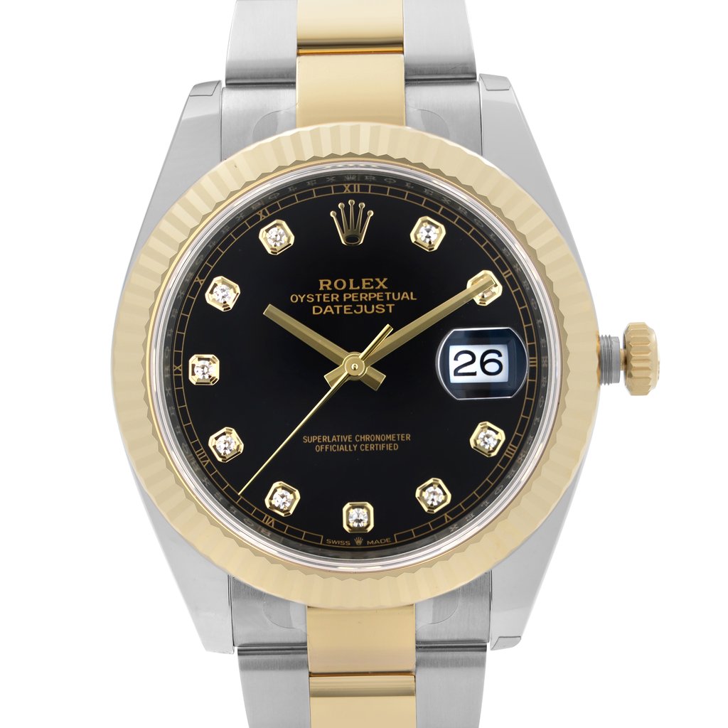 Up Close Front Facing Picture Of Rolex 12633BKDJ Stainless Steel Watch New Condition