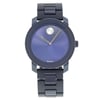 An image of a Wristwatch by Movado. This Pre Owned item is designed for Men, featuring a Casual style. It has a Quartz movement and an Analog display with a Blue dial color. The indices include Unspecified. The band is made of Plastic and the case is made of Stainless Steel & Plastic. The watch has a Round shape with a case size of 41 mm and a case thickness of 10 mm.