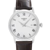 Up Close Front Facing Picture Of Tissot T129.410.16.013.00 Stainless Steel Watch Display Model Condition