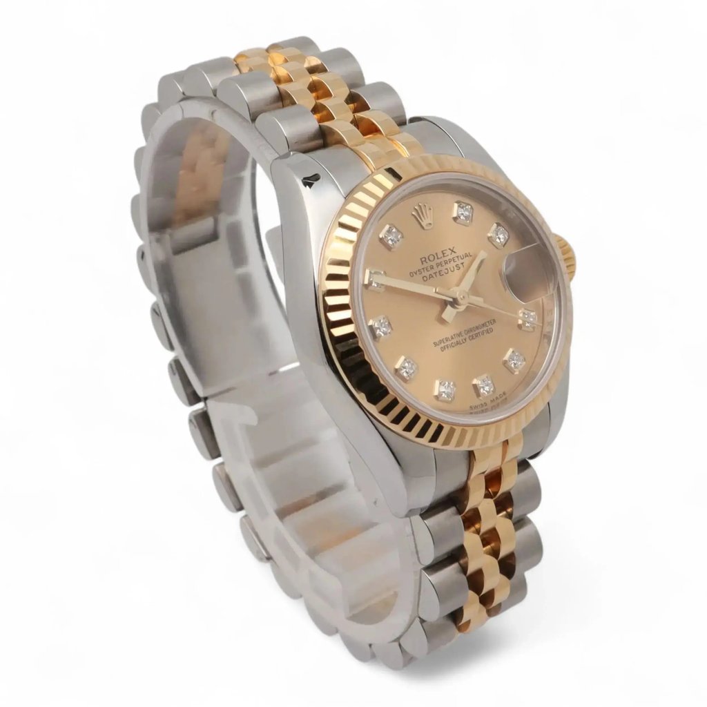 View Of Opposite Crown Facing Side Of Rolex 179173 Stainless Steel Watch Pre Owned Condition