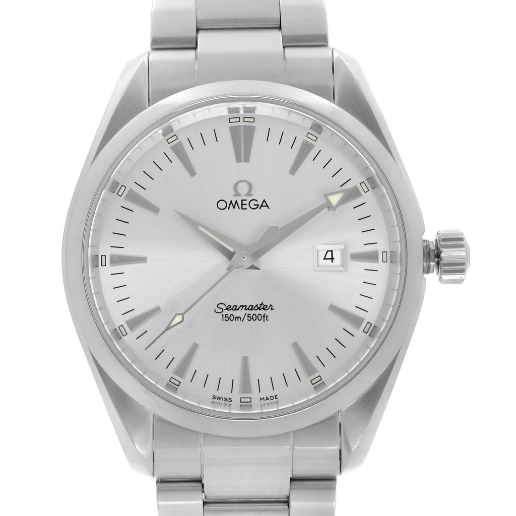 Up Close Front Facing Picture Of OMEGA 2517.30.00 Stainless Steel Watch Pre Owned Condition