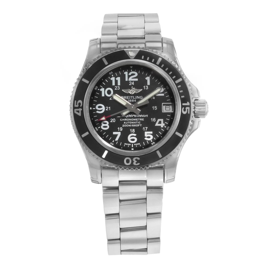 Front Full View Of Breitling A17312C9/BD91-179A Stainless Steel Watch Pre Owned Condition {Product Condition}
