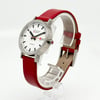 View Of Crown Facing Side Of Mondaine A128.30008.16SBC Stainless Steel Watch Display Model Condition