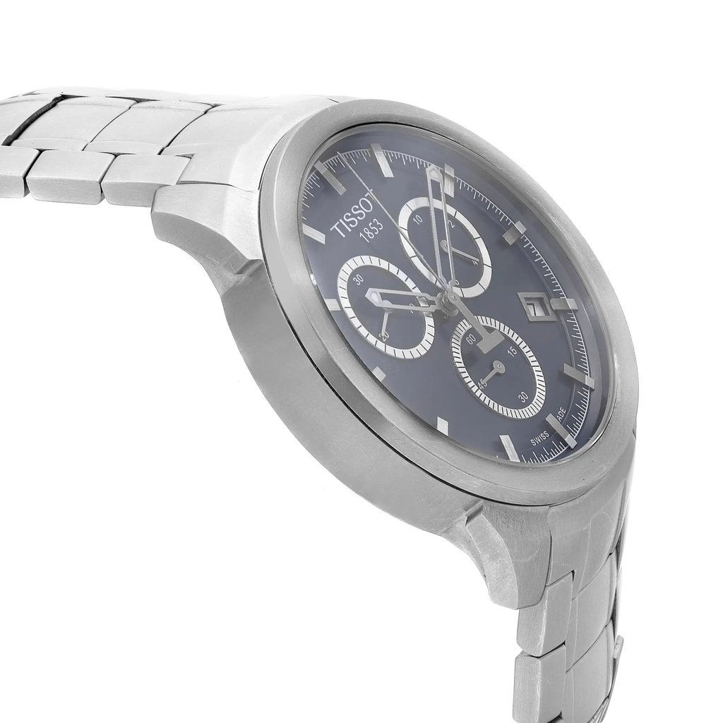 View Of Opposite Crown Facing Side Of Tissot T069.417.44.041.00 Titanium Watch Pre Owned Condition