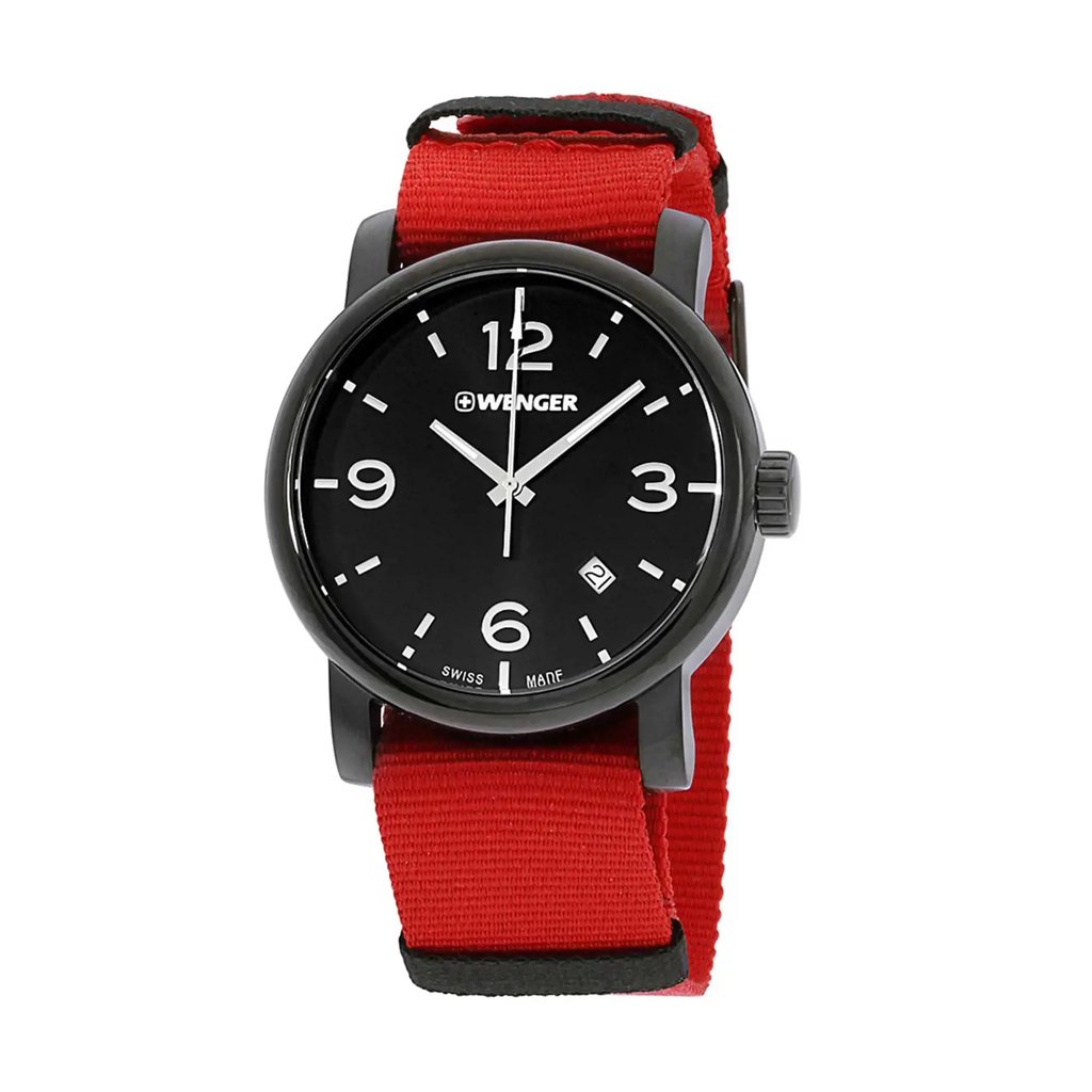 Front Full View Of Wenger 01.1041.132 Stainless Steel Watch Display Model Condition Excellent
