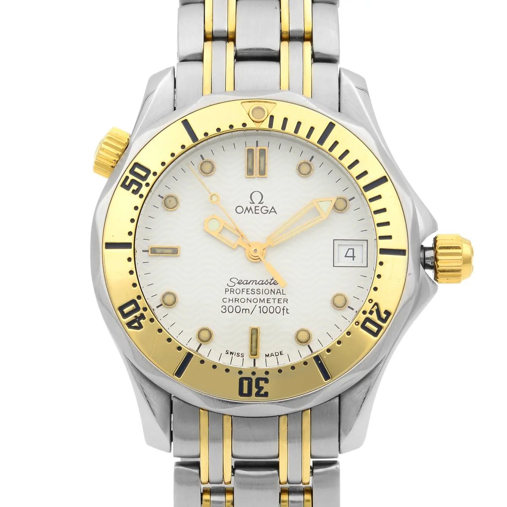 Up Close Front Facing Picture Of OMEGA 236.22.000 Stainless Steel Watch Pre Owned Condition