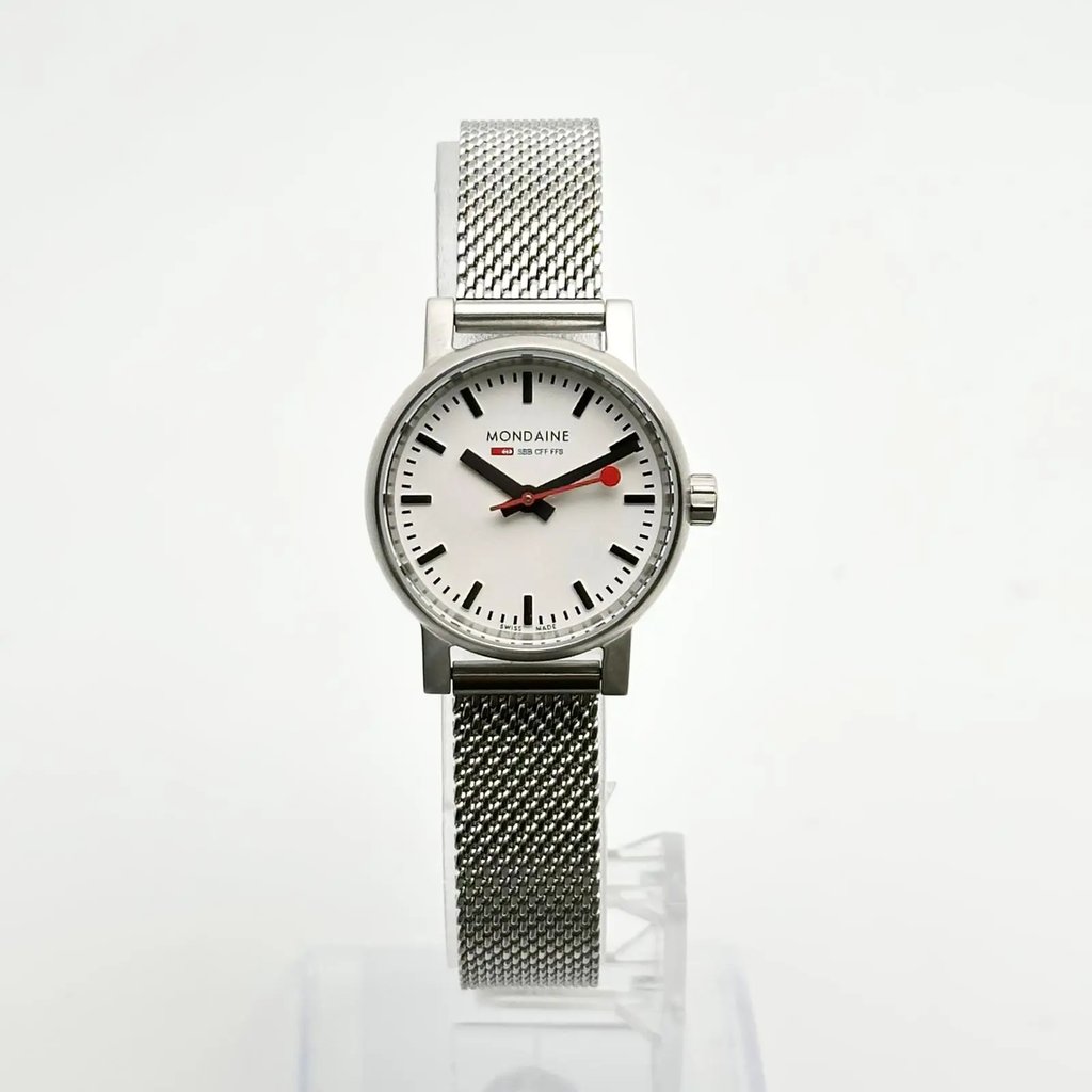 Front Full View Of Mondaine MSE.26110.SM Stainless Steel Watch Display Model Condition {Product Condition}
