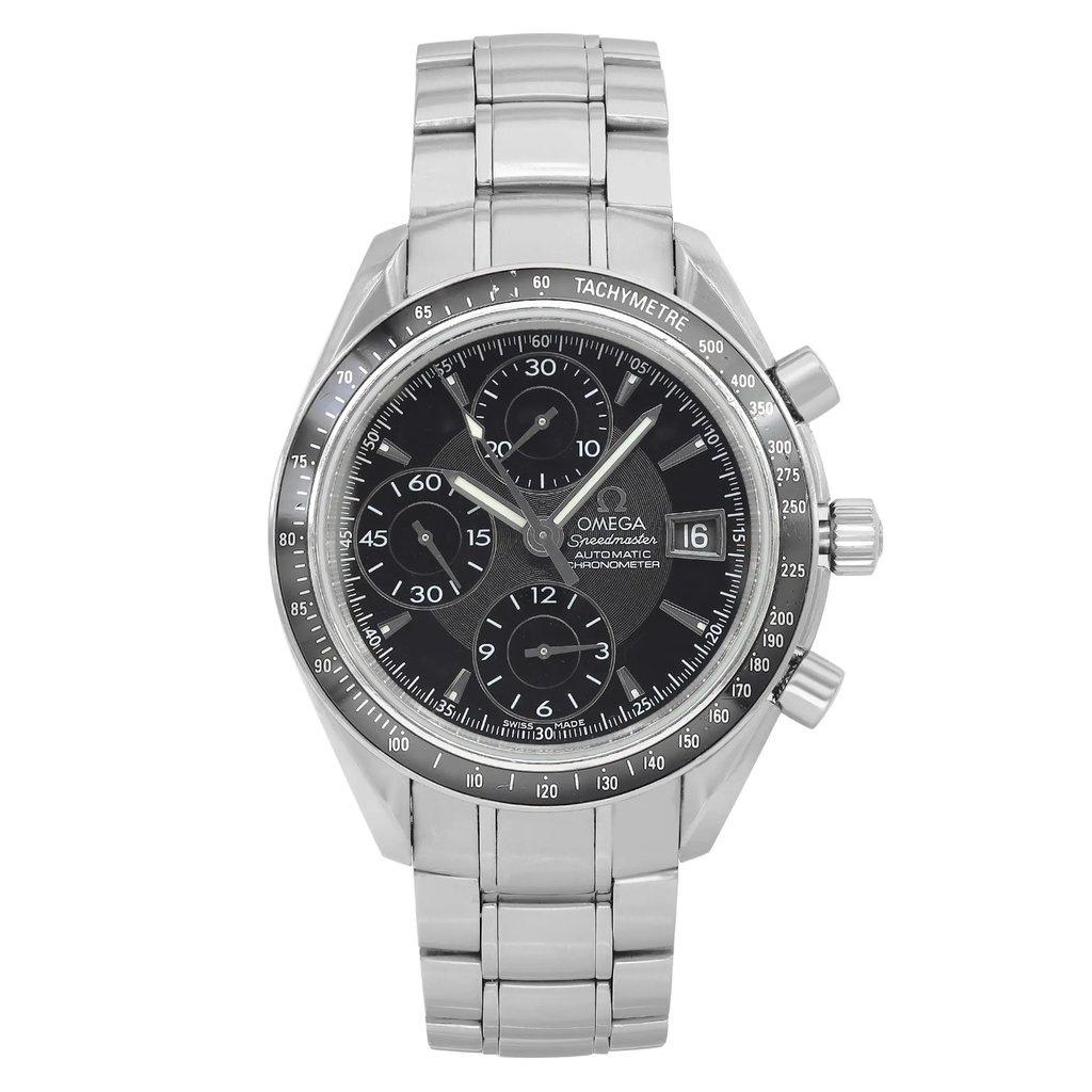 Front Full View Of OMEGA 3210.50.00 Stainless Steel Watch Pre Owned Condition Good