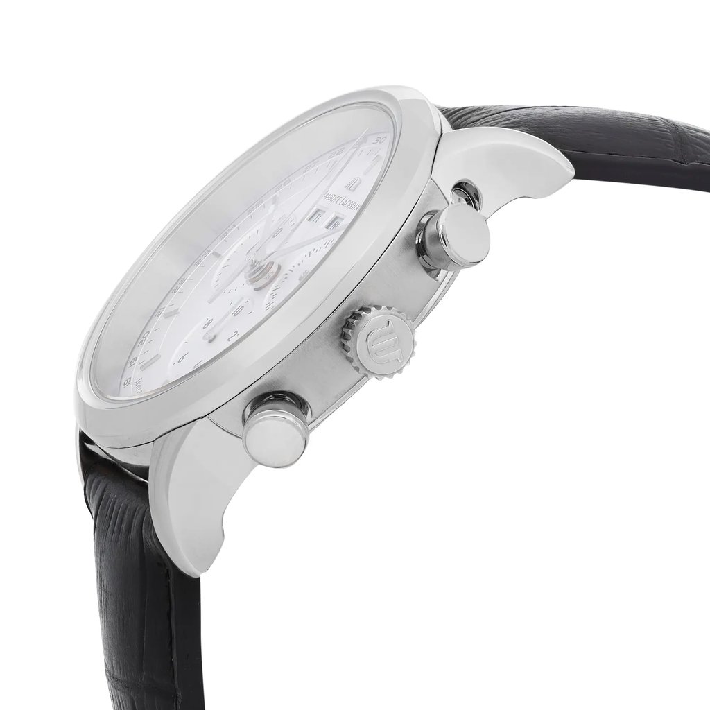 View Of Crown Facing Side Of Maurice Lacroix LC1008-SS001-130 Stainless Steel Watch Unworn Condition