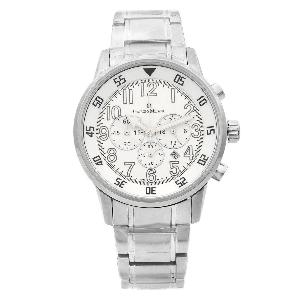 Front Full View Of Giorgio Milano GM854SL-SS Stainless Steel Watch Unworn Condition {Product Condition}
