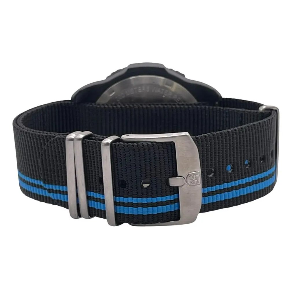 Back View Of Solid Back Case And Closed Nylon Band Of Luminox XS.3023 Watch Pre Owned Condition