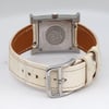 Back View Of Screwback Back Case And Closed Leather Band Of HERMÈS HH1.234 Watch Pre Owned Condition
