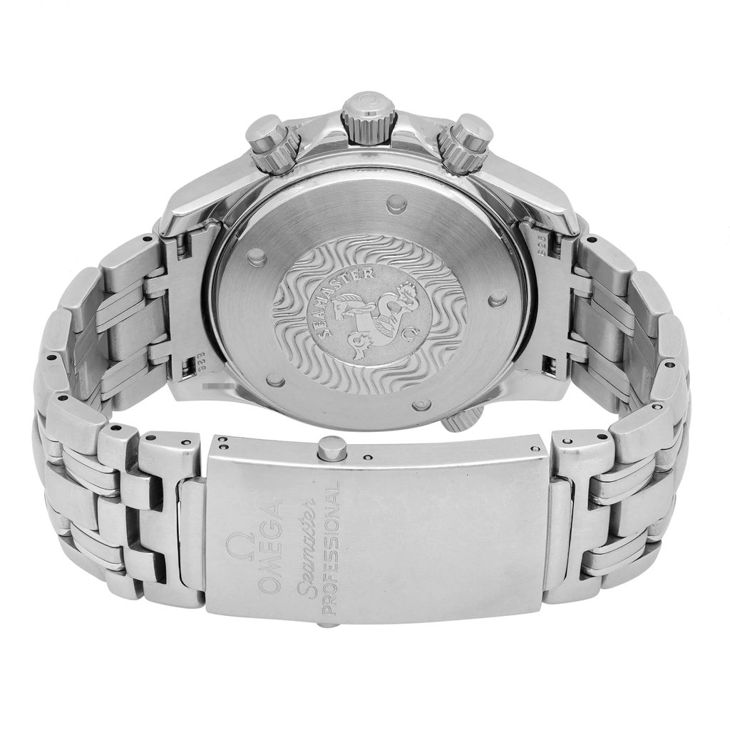 Back View Of Screwback Back Case And Closed Stainless Steel Band Of OMEGA 2598.80.00 Watch Pre Owned Condition