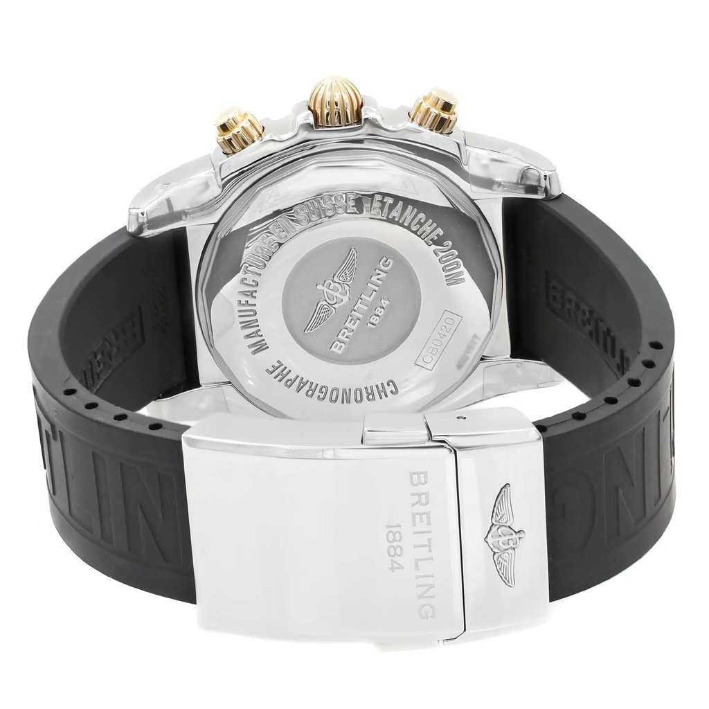 Back View Of {Caseback} Back Case And Closed Rubber Band Of Breitling CB042012/BB86-153S Watch Display Model Condition