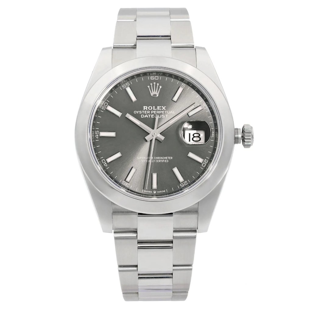 Front Full View Of Rolex 126300  Stainless Steel Watch Pre Owned Condition Excellent