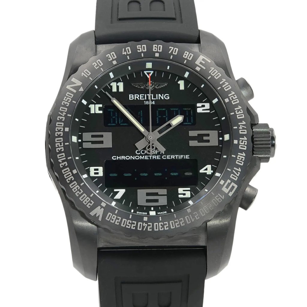 Up Close Front Facing Picture Of Breitling VB501022/BD41-155S Titanium Watch Unworn Condition