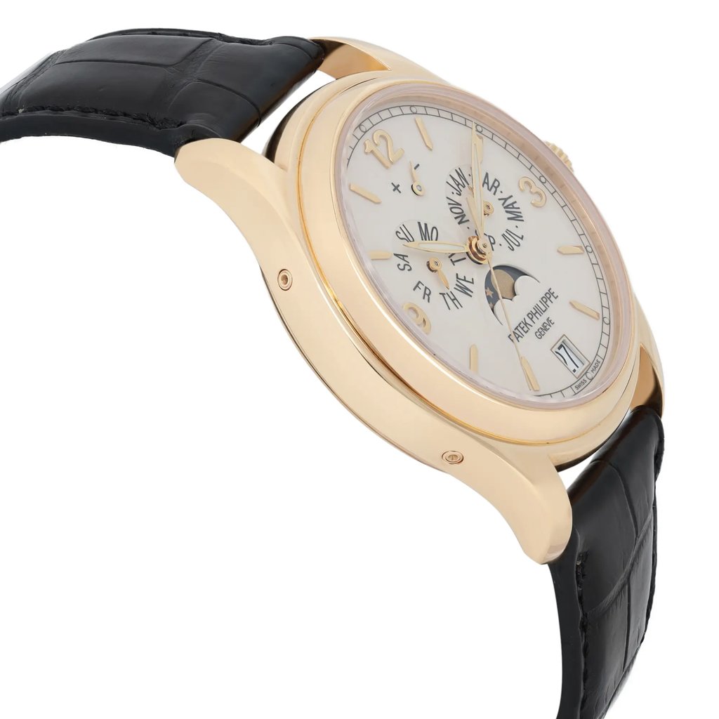 View Of Opposite Crown Facing Side Of Patek Philippe 5146J-001 Gold 18kt Watch Pre Owned Condition