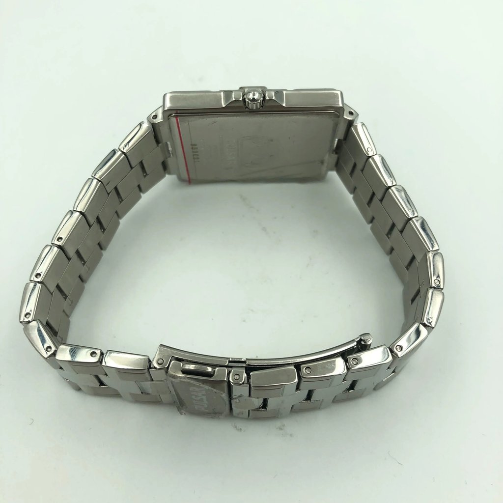 Back View Of {Caseback} Back Case And Closed Stainless Steel Band Of Pulsar PXH689 Watch Pre Owned Condition