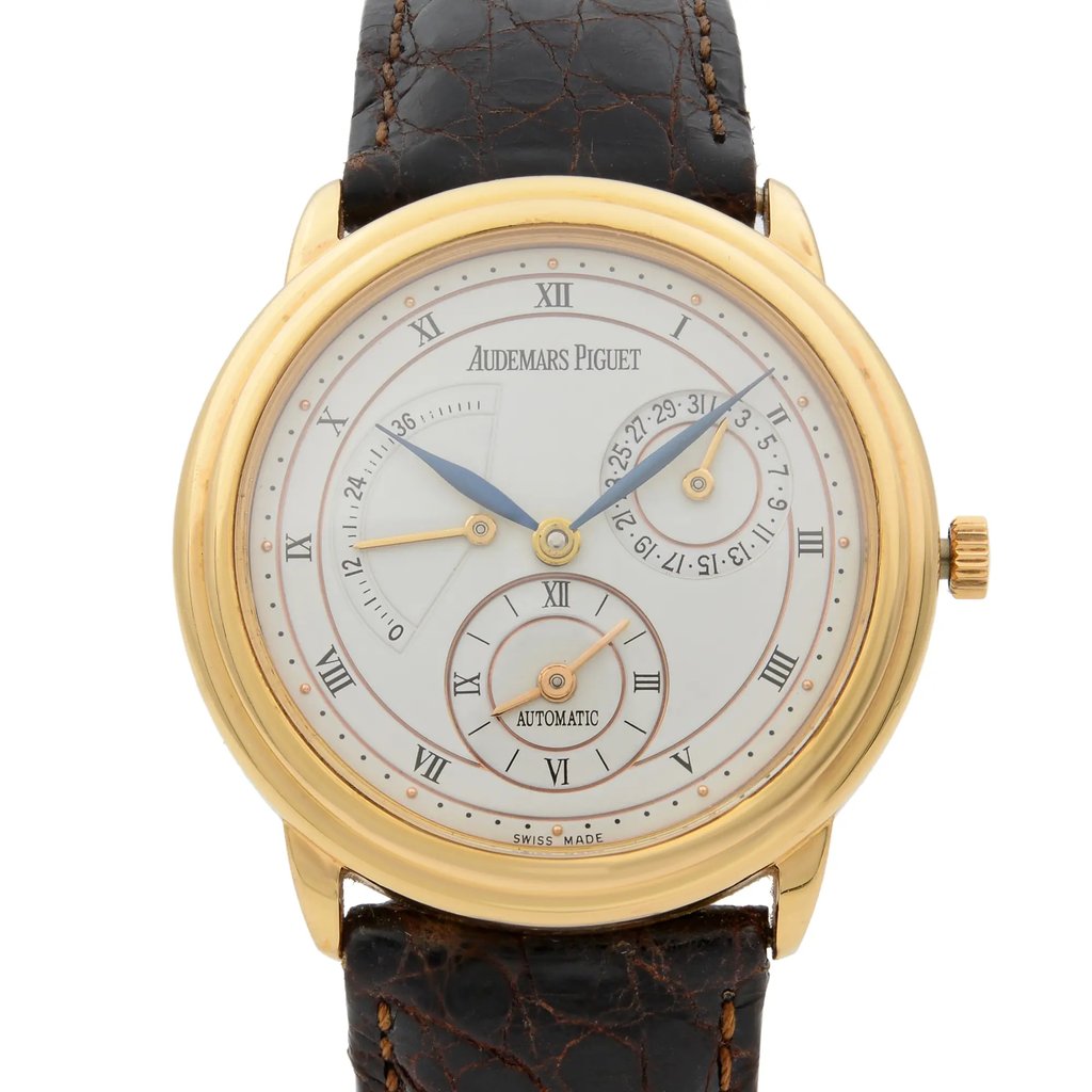Up Close Front Facing Picture Of Audemars Piguet 25685BA.0.0002 Gold 18kt Watch Pre Owned Condition