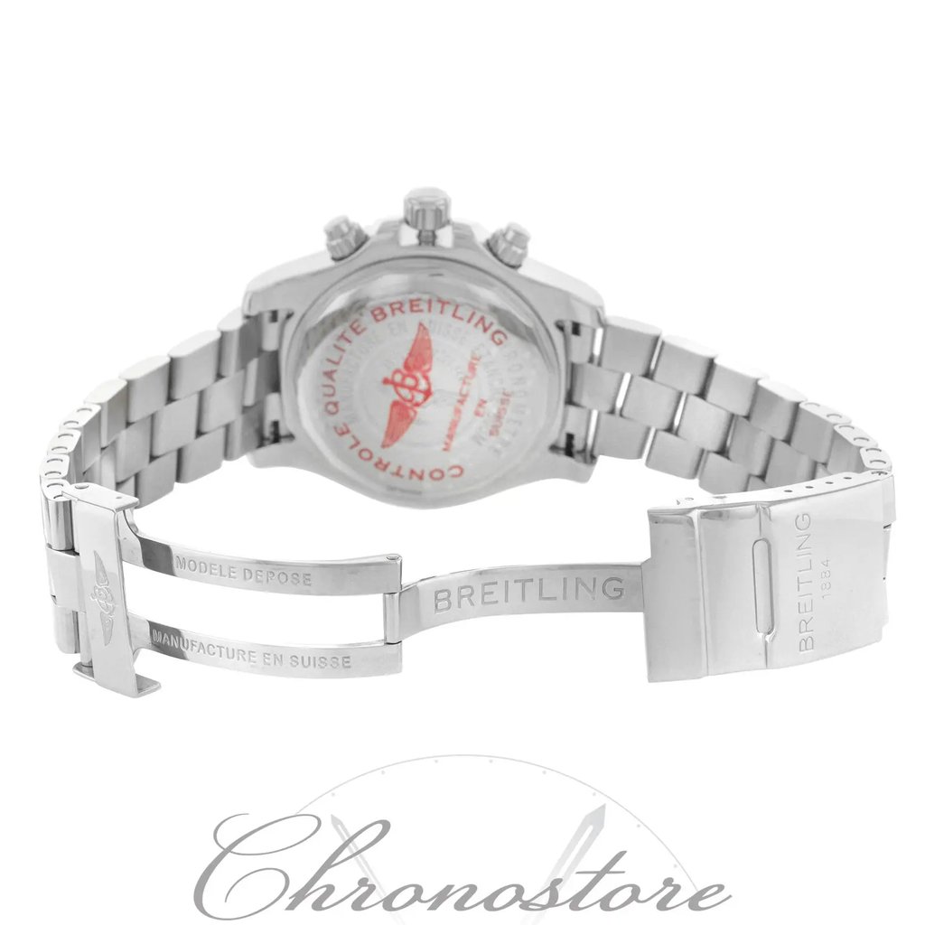 Back View Of {Caseback} Back Case And Open Stainless Steel Band Of Breitling C1334112/BA84-163A Watch Display Model Condition