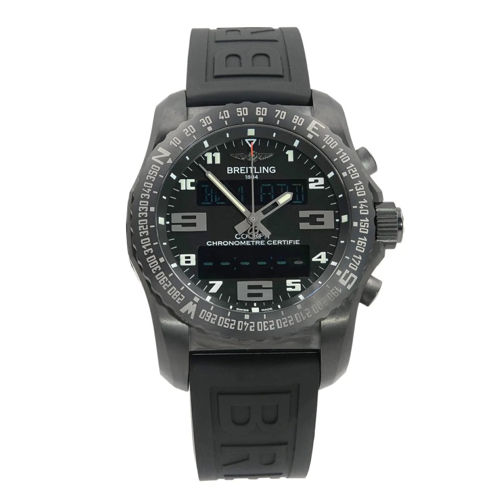Front Full View Of Breitling VB501022/BD41-155S Titanium Watch Unworn Condition {Product Condition}