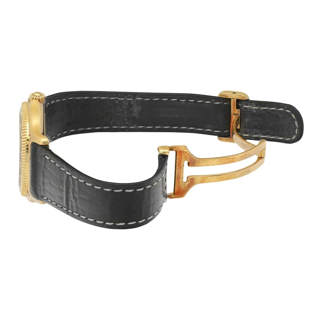 Back View Of Screwback Back Case And Open Leather Band Of EBEL 8124913                     Watch Pre Owned Condition