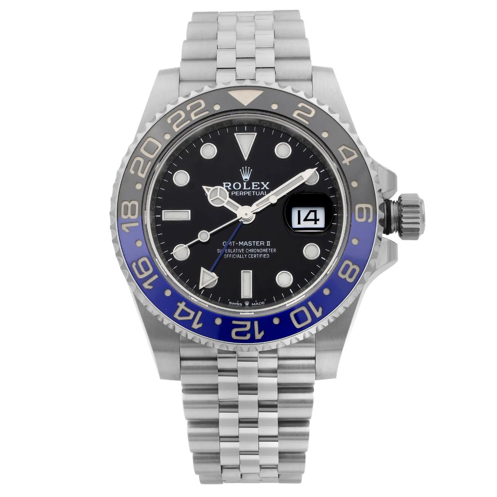 Front Full View Of Rolex 126710BLNR Stainless Steel Watch Unworn Condition Excellent